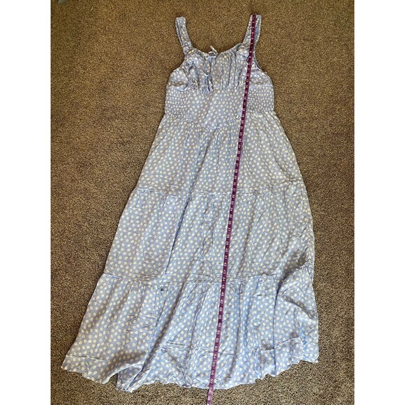 Aerie Blue Polka Dot Smocked Maxi Dress – XL NWT - Picture 5 of 8